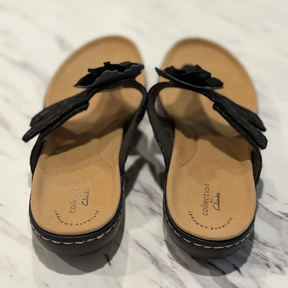 Clarks Women's Collection Laurieann Gema Sandals Black Size‎ 9N